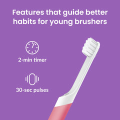 2-minute timer with 30-second pulses on the toothbrush