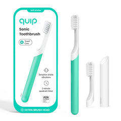 Quip Sonic Toothbrush for adults with timer and green handle