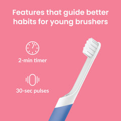 2-minute built-in timer with 30-second pulse on Quip toothbrush