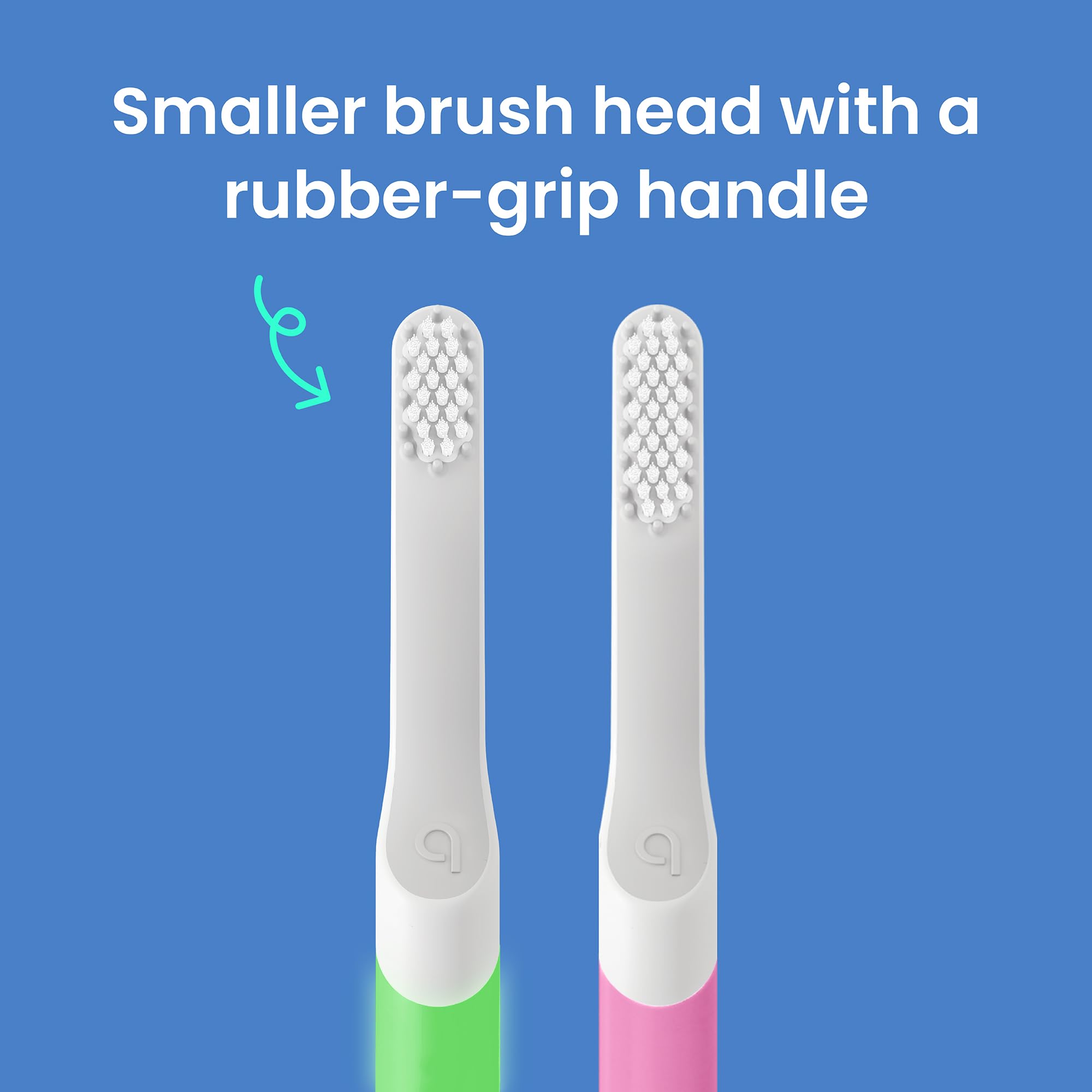 Quip Kids toothbrush shown with travel cover mounted for storage