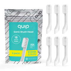Six-pack of quip Sonic Toothbrush Replacement Heads for Adults