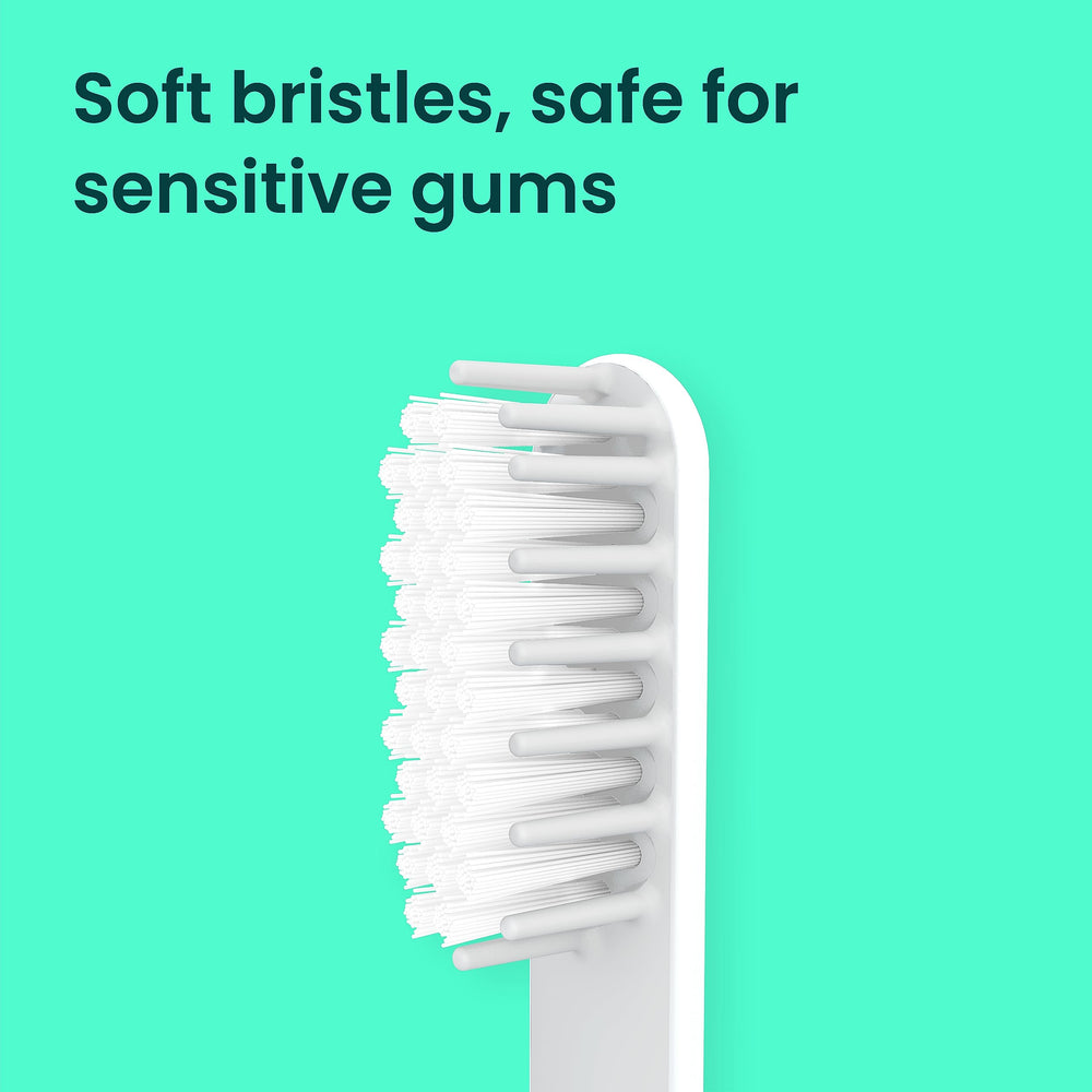 Soft-bristle replacement heads for quip Sonic Toothbrush