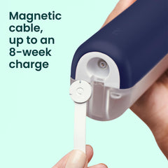 Close-up of the rotating replaceable tip snapping into place
