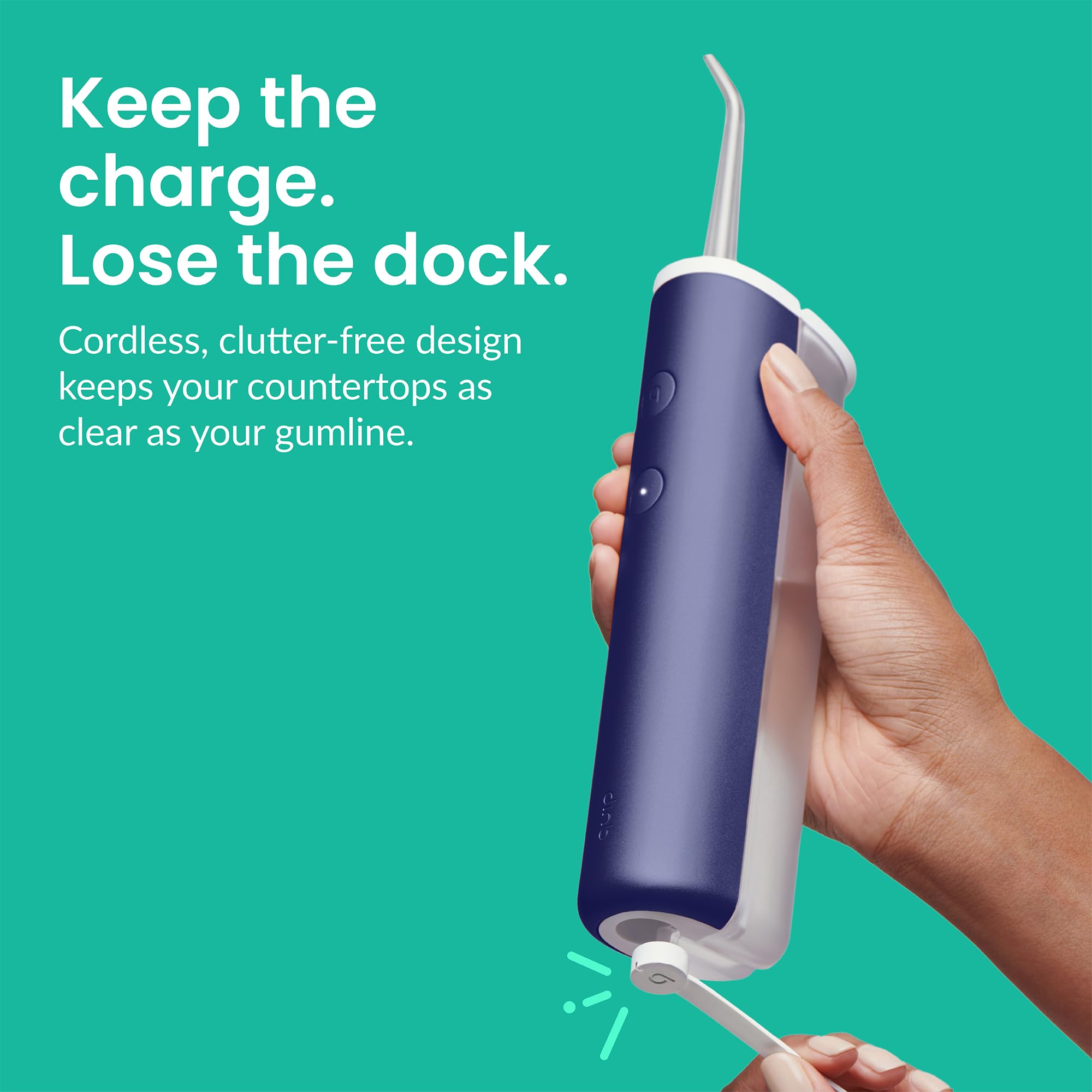 Rechargeable cordless water flosser charging