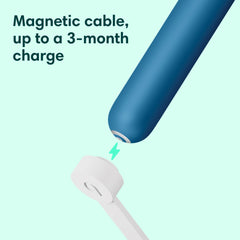 Quip Ocean Blue toothbrush — side view