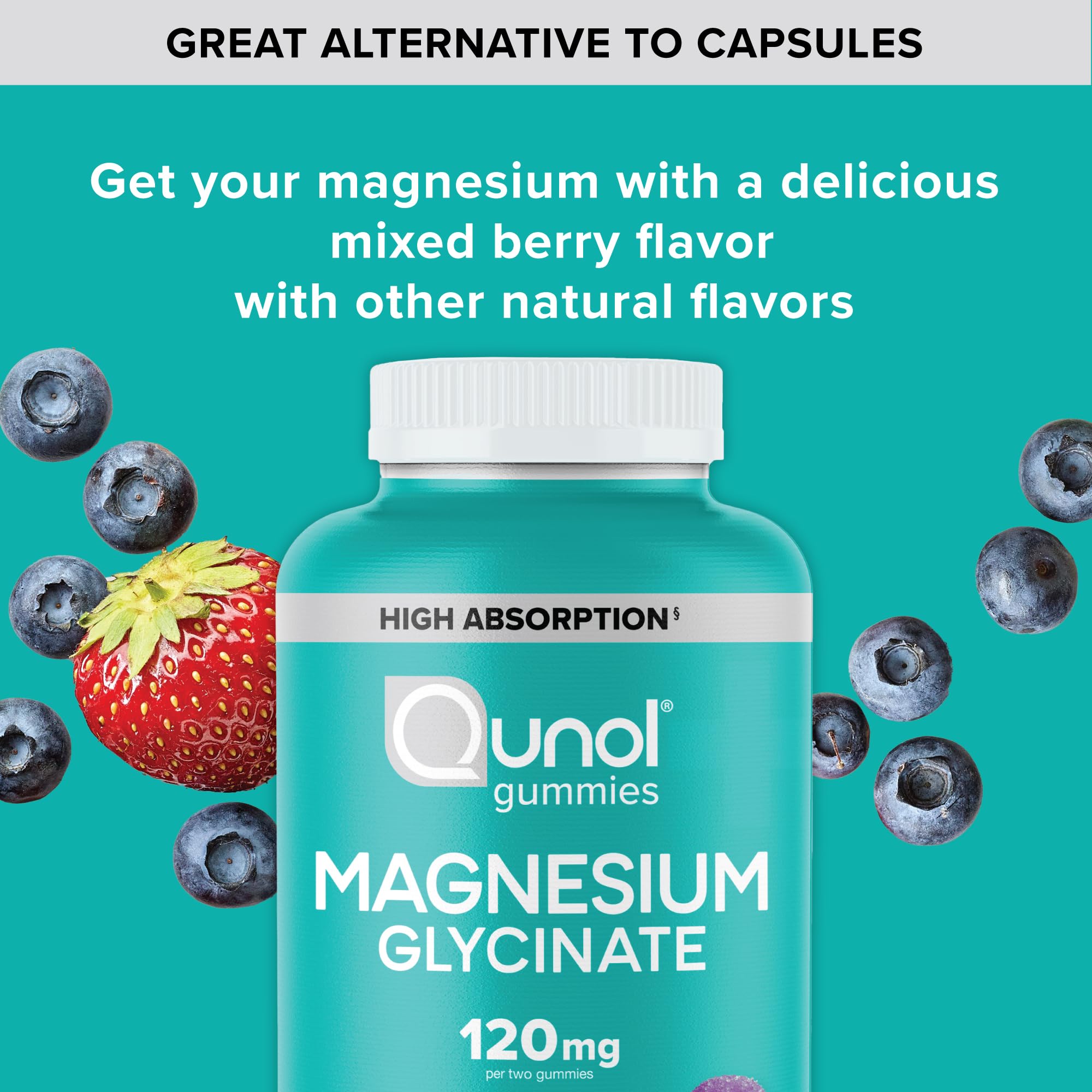 Qunol Magnesium Glycinate Gummies daily-dose view suggests simple daily ritual.