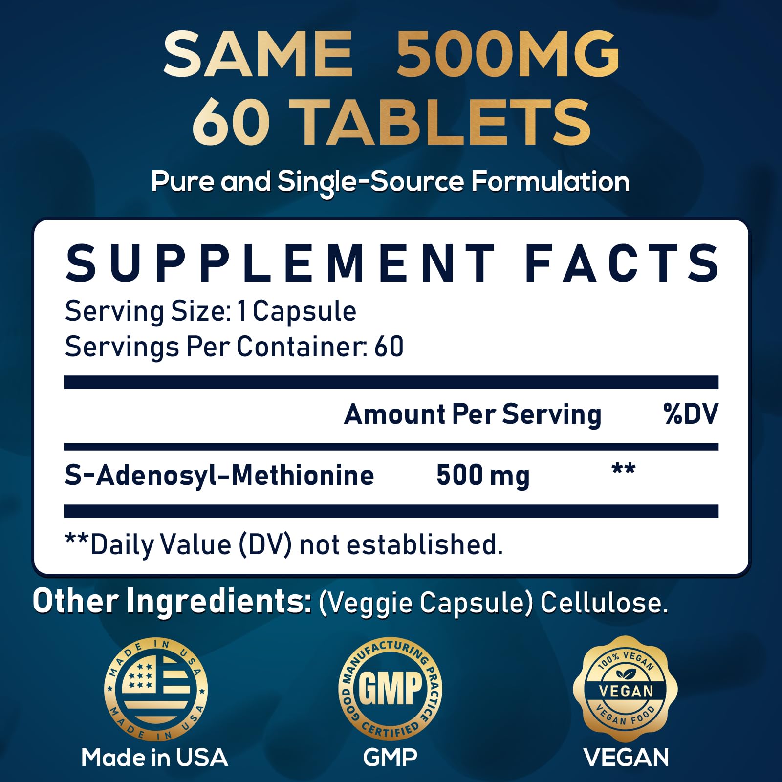 60 blister-pack capsules for Quorinthiumax SAM-e