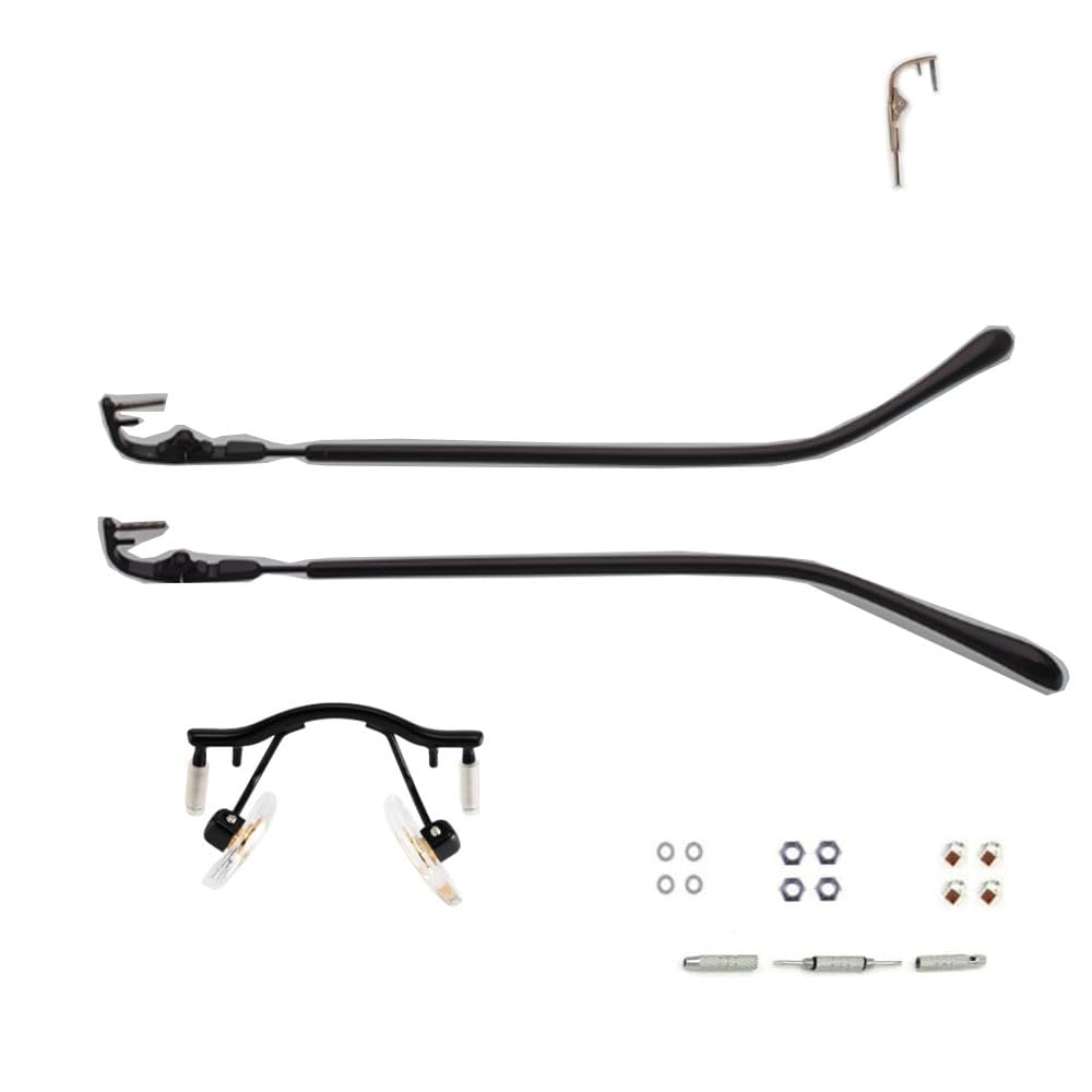 QYAJS 1 pair metal frame arms for rimless glasses with nose bridge