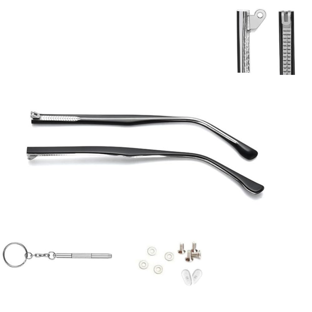 QYAJS Black Glasses Arm Replacement - 1 Pair