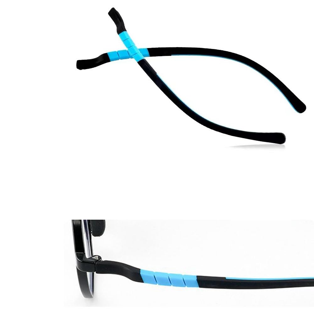 Replacement temple arms for child glasses (silicone, black/blue)