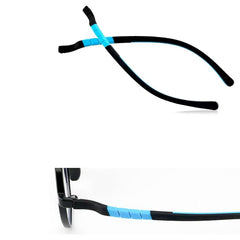 Replacement temple arms for child glasses (silicone, black/blue)