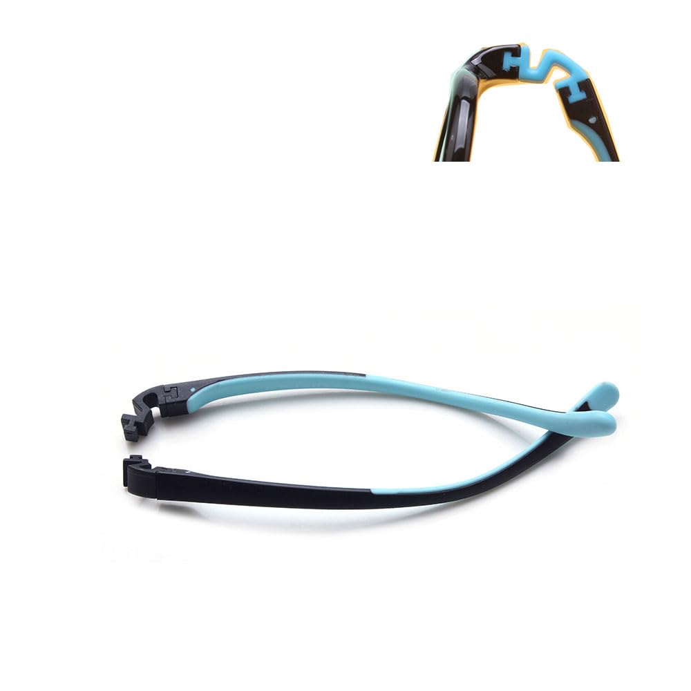 QYAJS child eyeglass arms silicone replacement temple arms Black/Blue front view