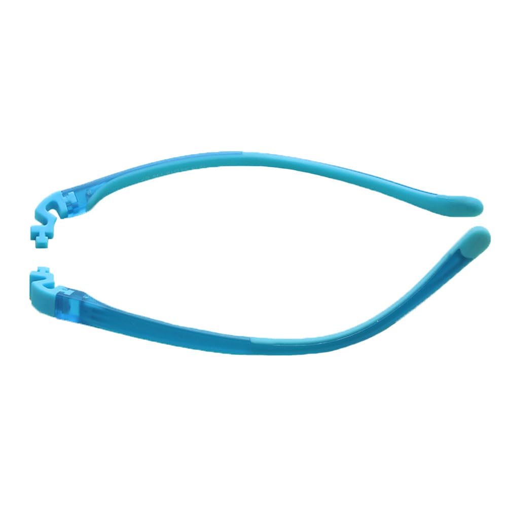 Blue silicone child eyeglass arms replacement - front view