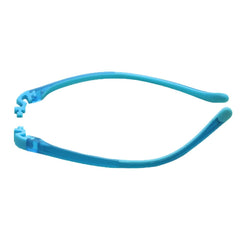 Blue silicone child eyeglass arms replacement - front view