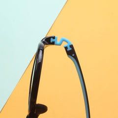 Close-up of silicone temple arms for kids' glasses