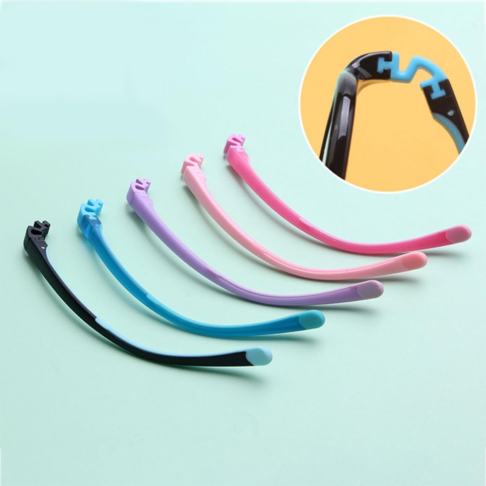 Single pair of blue silicone eyeglass arms for kids
