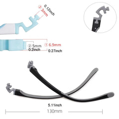 Replacement temple arms for kids' glasses silicone 1 pair angled view