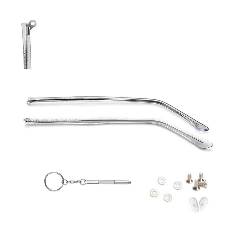 QYAJS clear metal glasses temple arms – 1 pair