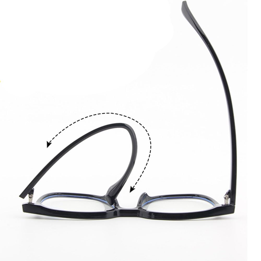 Close-up of clear lenses in QYAJS blue light glasses