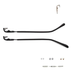 QYAJS rimless glasses legs - black metal frame arm front view