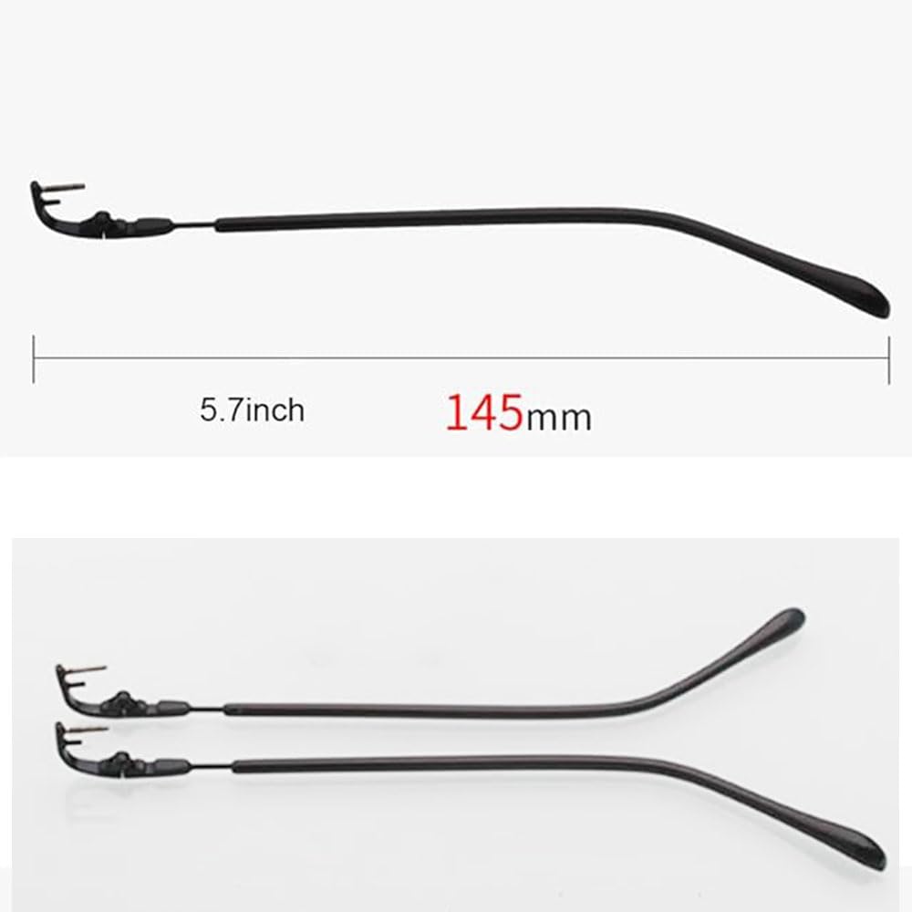 Side view of QYAJS glasses leg with hinge