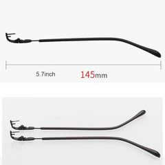 Side view of QYAJS glasses leg with hinge