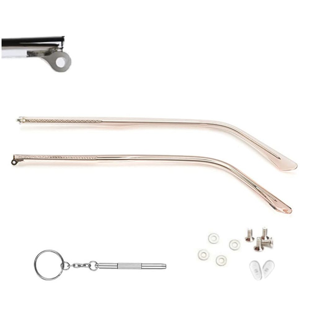 QYAJS rose gold metal eyeglass frame arms close-up 01