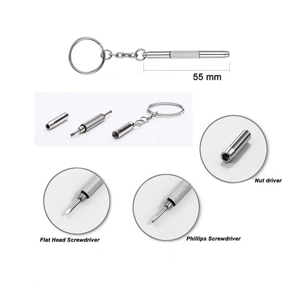 Package contents: 1 pair pink temple arms and 1x 3-in-1 screwdriver