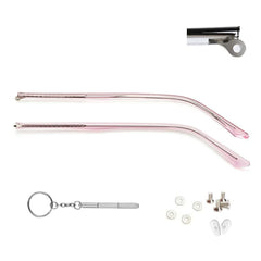 QYAJS pink metal eyeglass frame arms