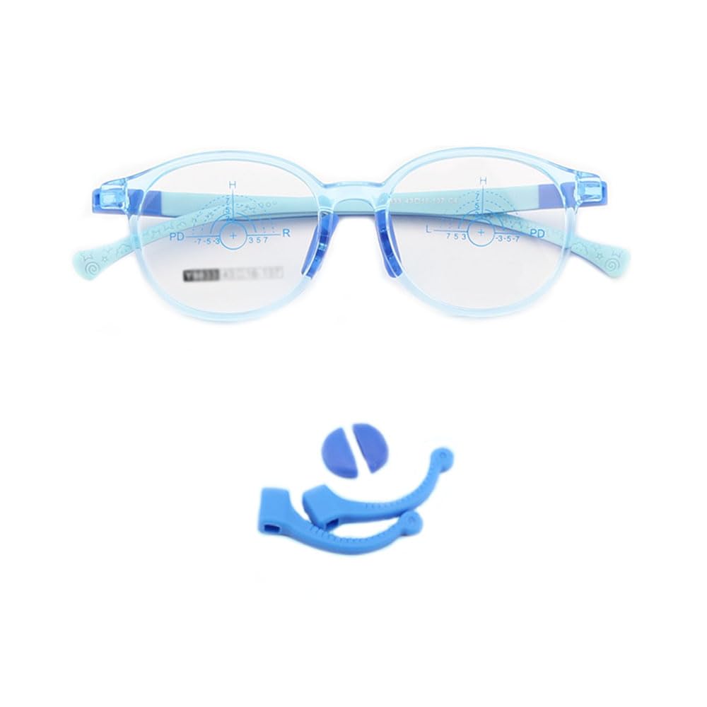 QYAJS kids glasses frame blue front view