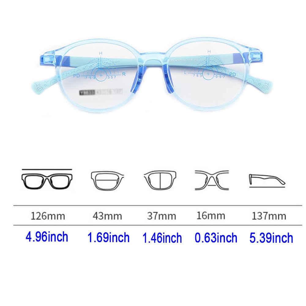 QYAJS kids glasses blue TR90 bendable side view