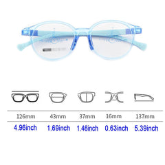 QYAJS kids glasses blue TR90 bendable side view