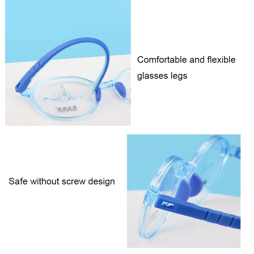 Safe one-piece children's eyewear with carry case and cleaning cloth