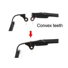 TR90 temple arms with hinge detail and 6mm width