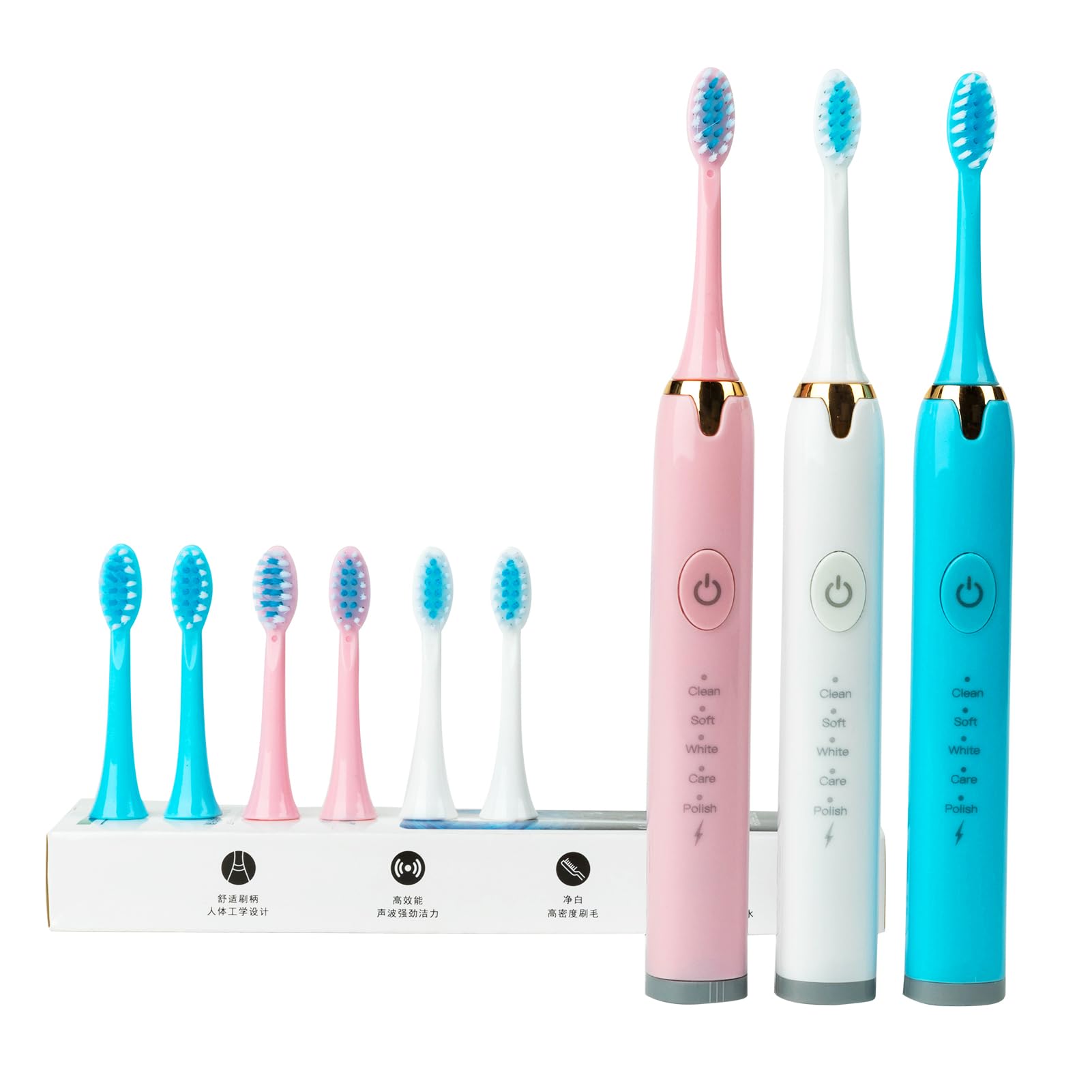 Travel case with toothbrush and accessories in blue