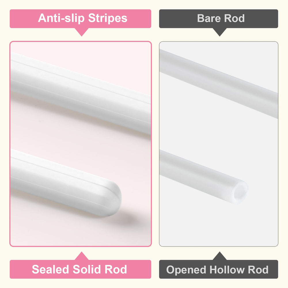 Anti-slip textured rod for easier grip