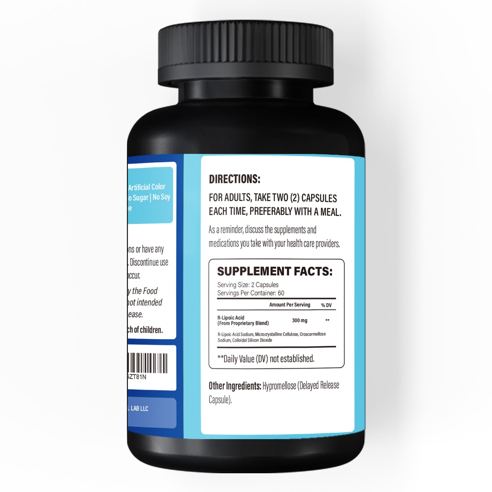 Stabilized R-Lipoic Acid sodium formulation close-up