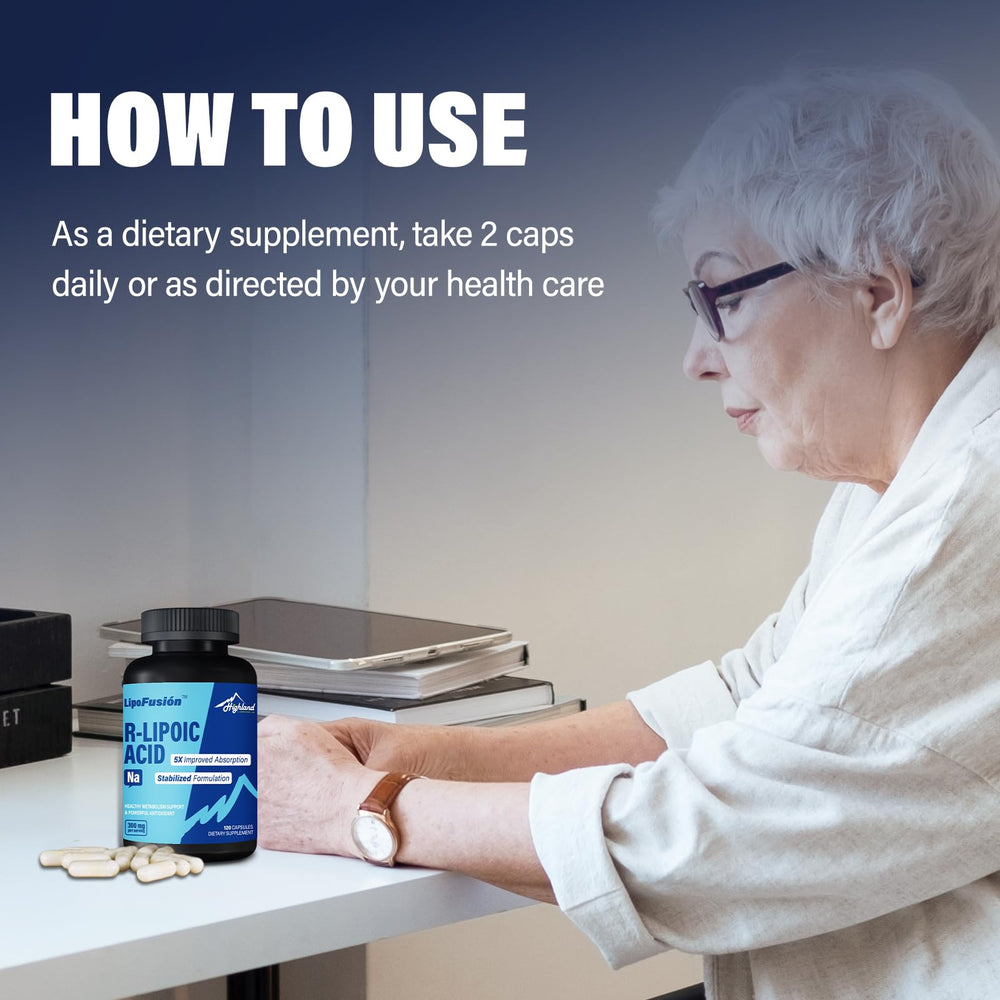 Usage illustration showing 120 capsules