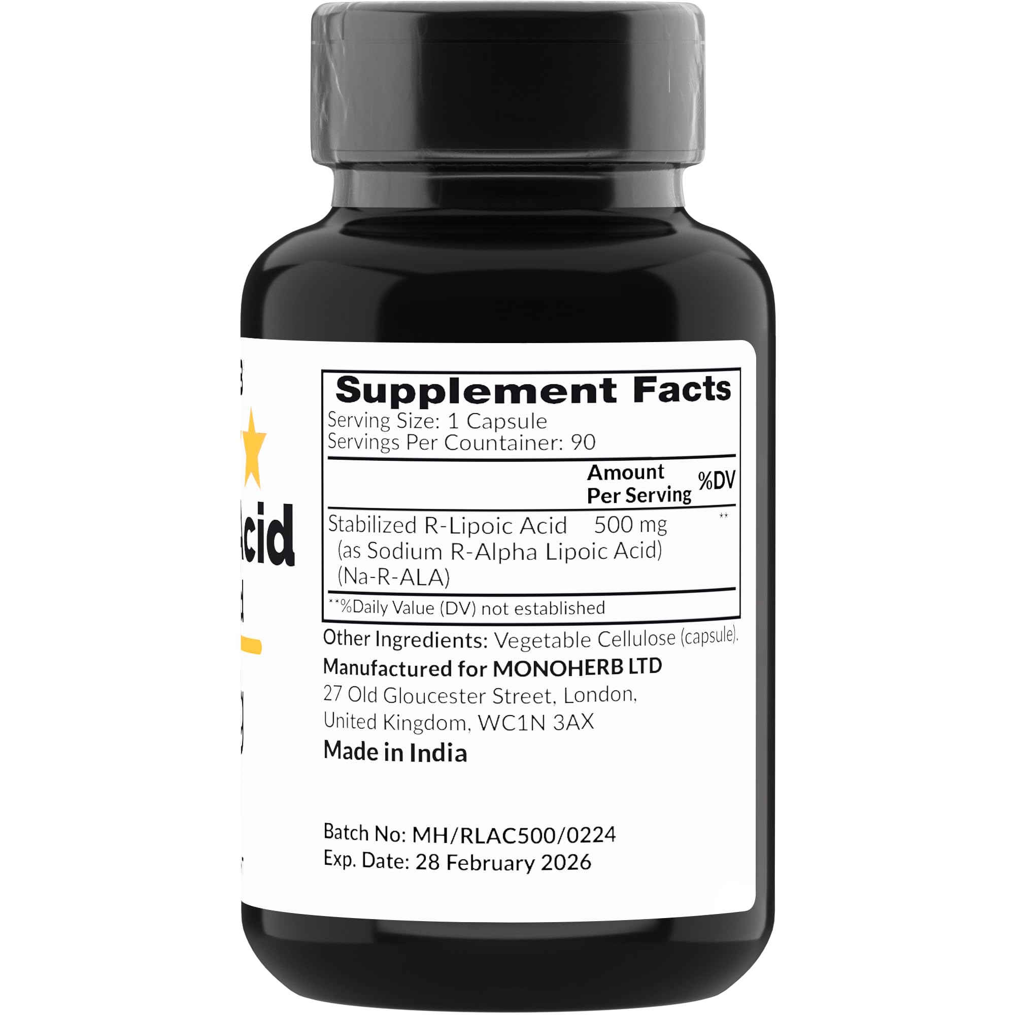 Stabilized R-Alpha-Lipoic Acid capsules (R-ALA)