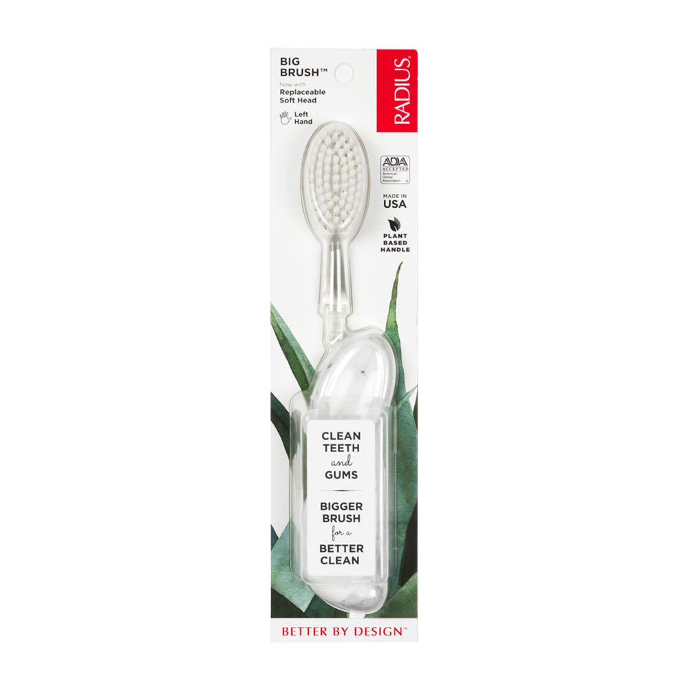 RADIUS Big Brush marble handle with soft bristles designed for left-handed users