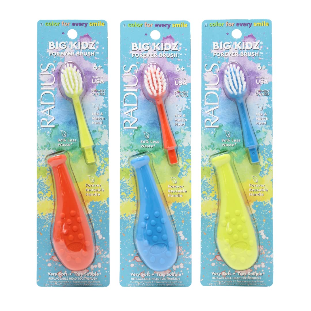 RADIUS Big Kidz Forever Brush with replaceable head and colorful handle