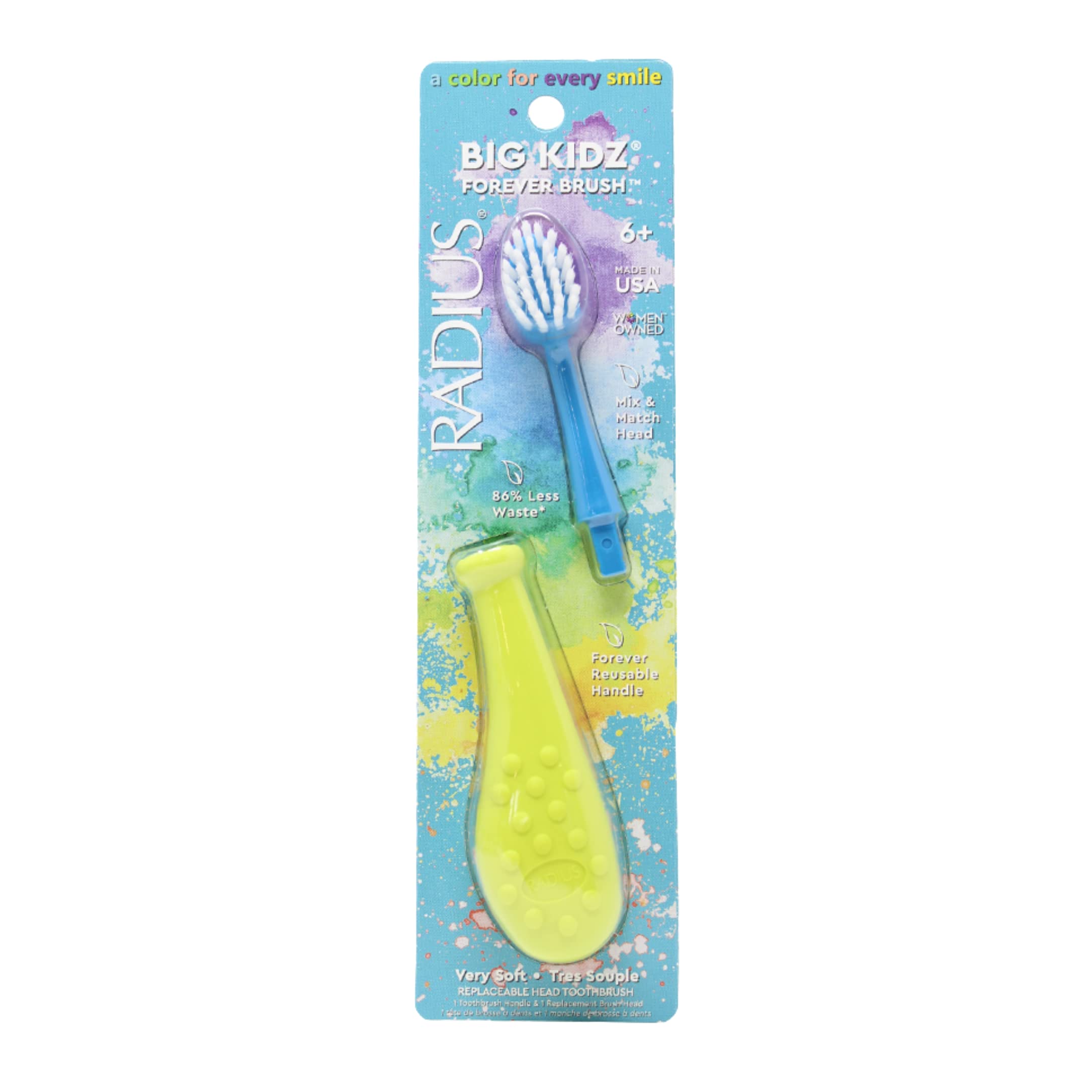 Colorful handle options to match kid's personality