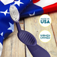 Close-up of RADIUS Flex Brush head showing oversized brush