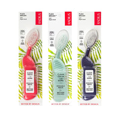 RADIUS Flex Brush Right-Hand 3-Pack in Purple, Watermelon, and Mint – full product view