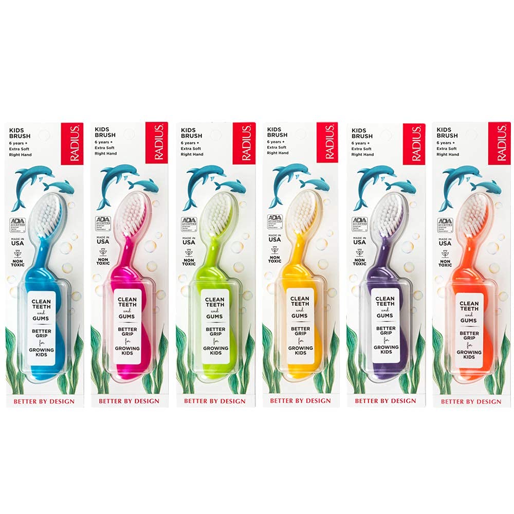Radius Kidz toothbrush six-pack in assorted colors