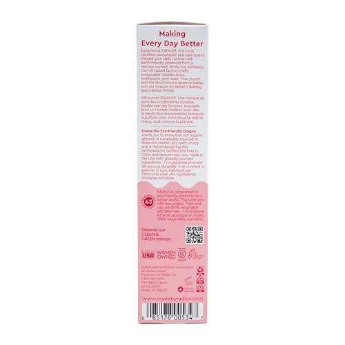 Ingredients overview for Radius Organic Kids Toothpaste Dragon Fruit