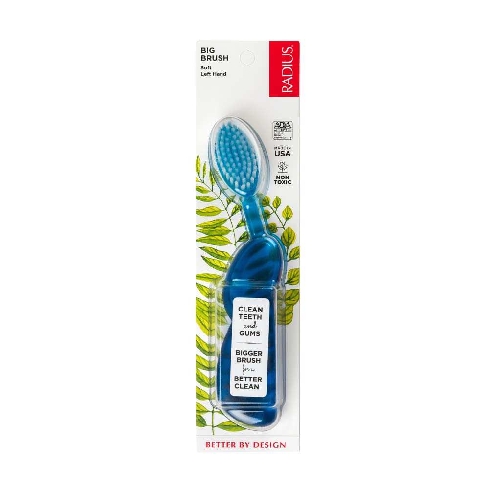 RADIUS Original Left-Hand Toothbrush with soft bristles and supersized brush head