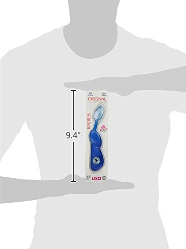 Illustration showing proper brushing technique with RADIUS Original