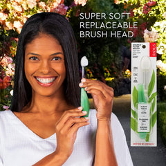 Wide brush head covering more tooth surface
