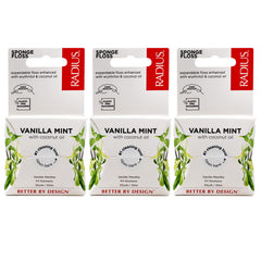 Radius Vanilla Mint Dental Floss 55 Yards - Pack of 3, vegan and non-toxic